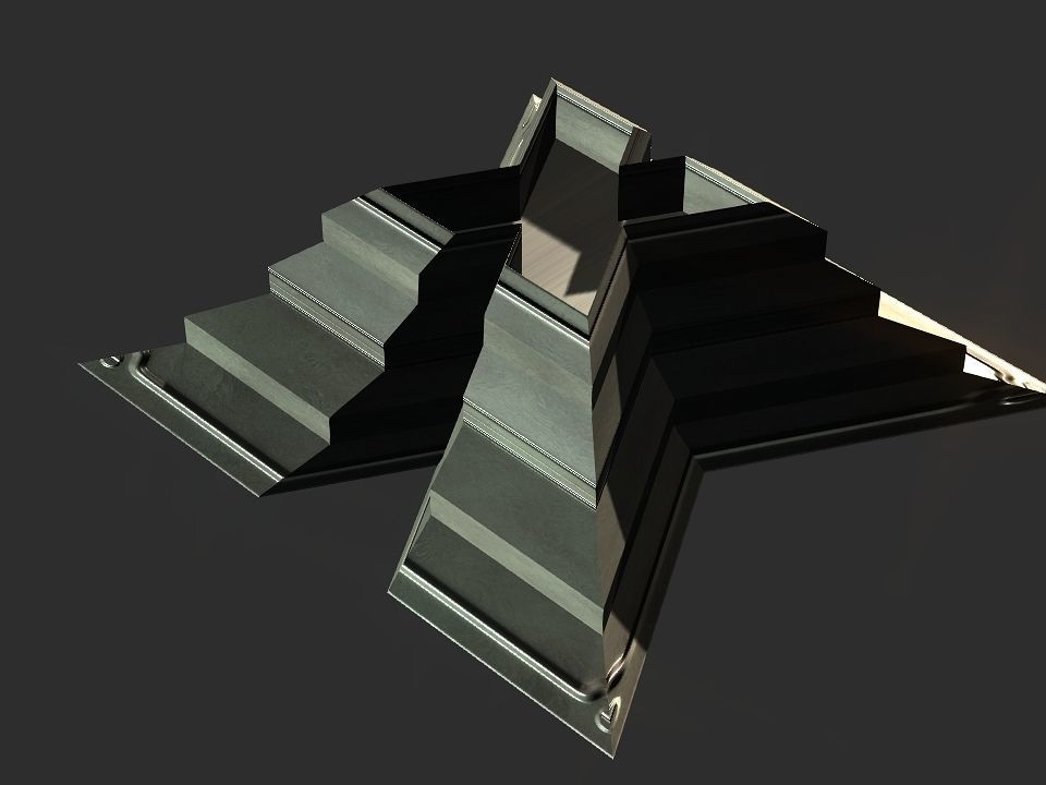 X block hollowed pyramid  3D print model_16