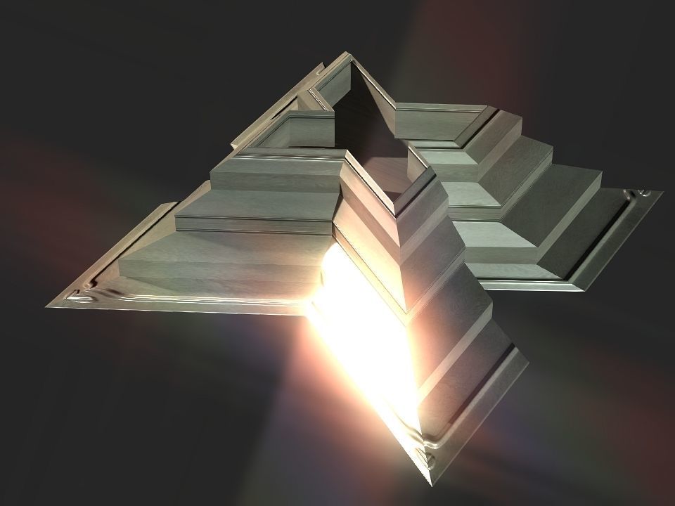 X block hollowed pyramid  3D print model_9