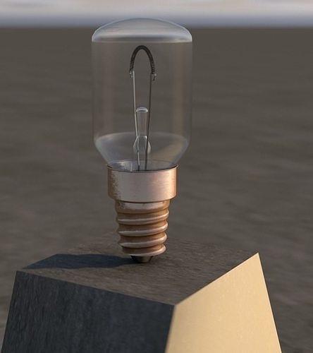 E14 format light bulb Low-poly 3D model