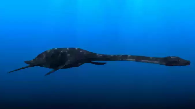 PLESIOSAURIO dinosaur swimming in ocean