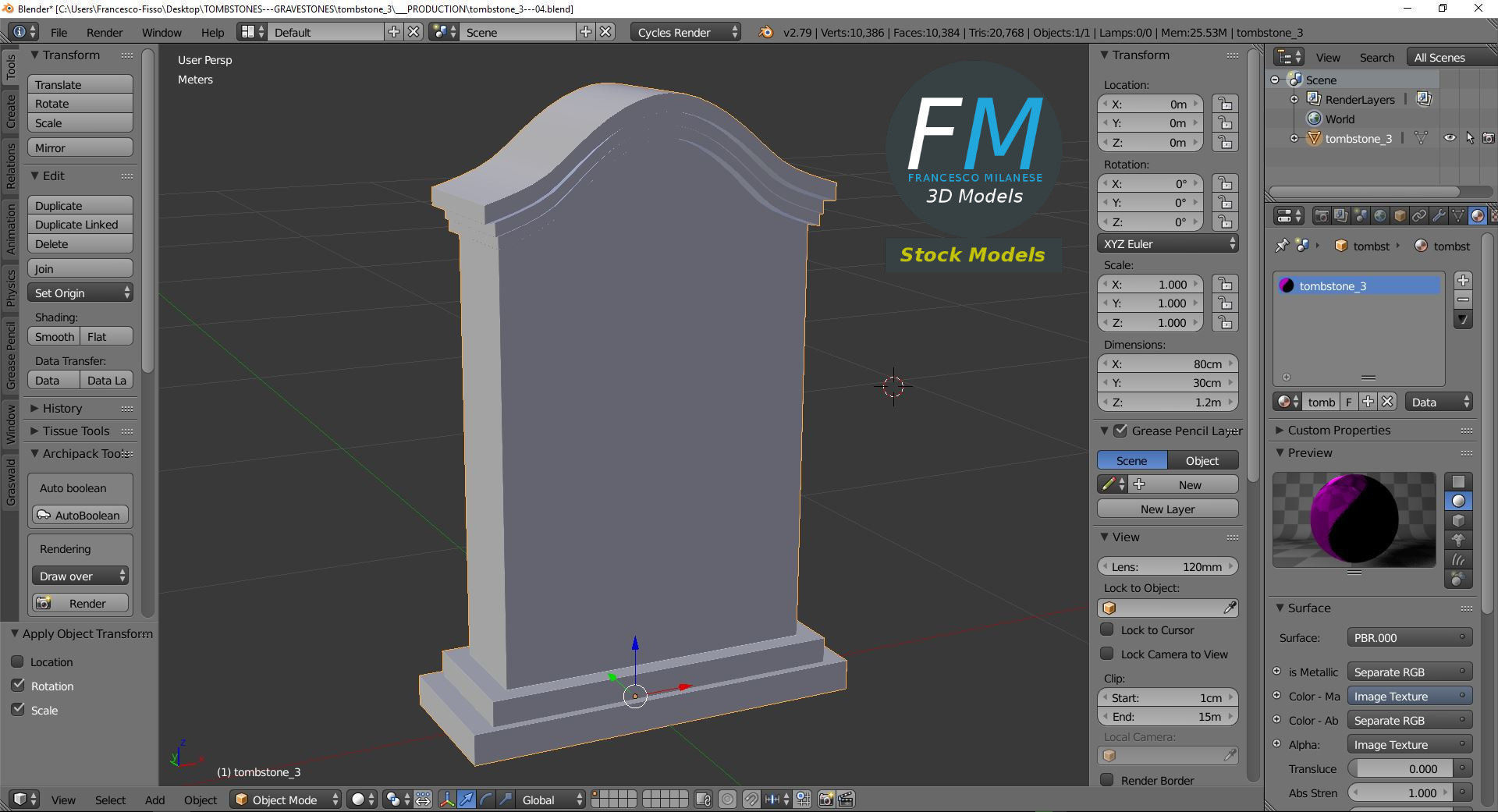 Tombstone 3 3D model_9