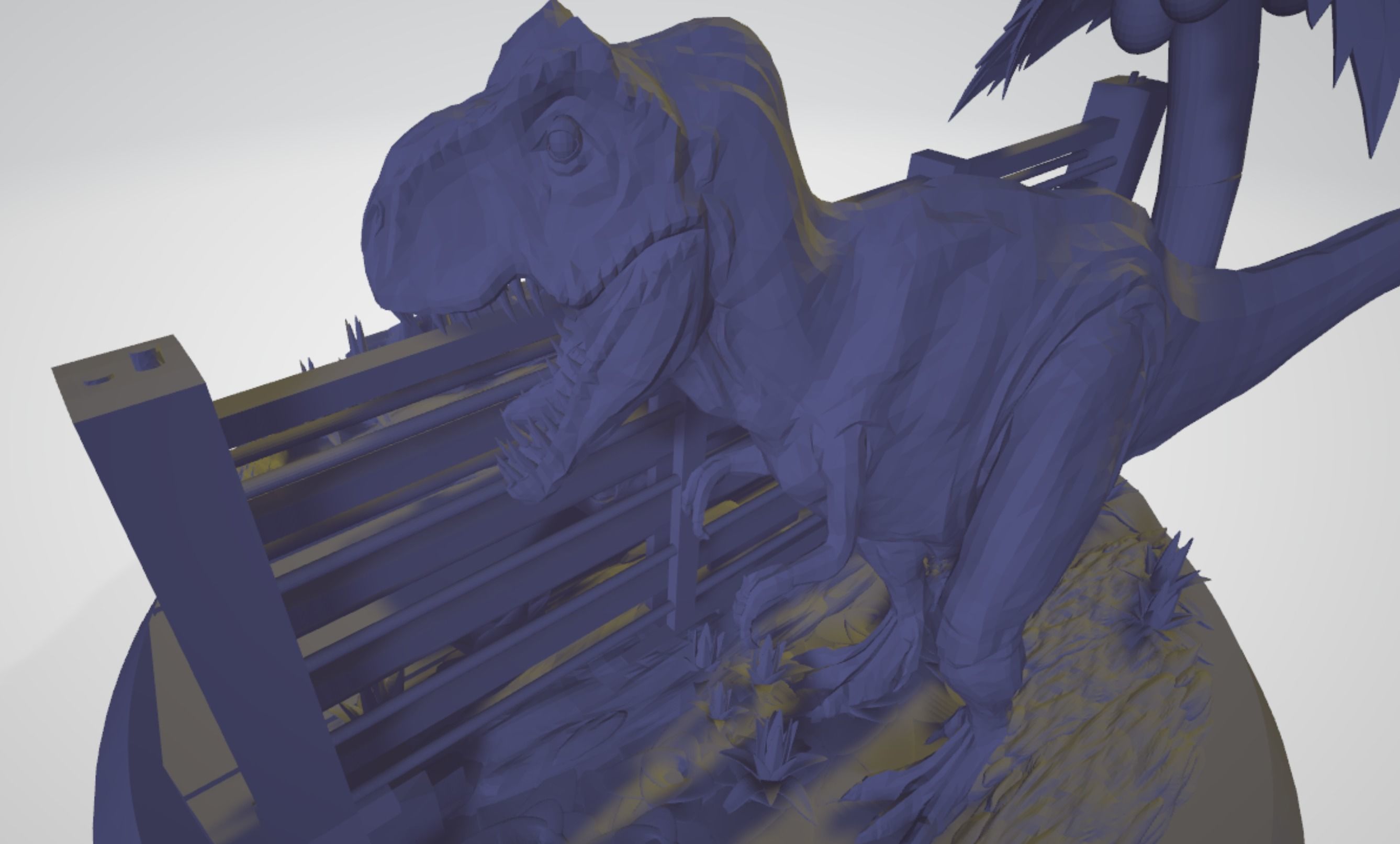 Jurassic Park Statue 3D print model_7