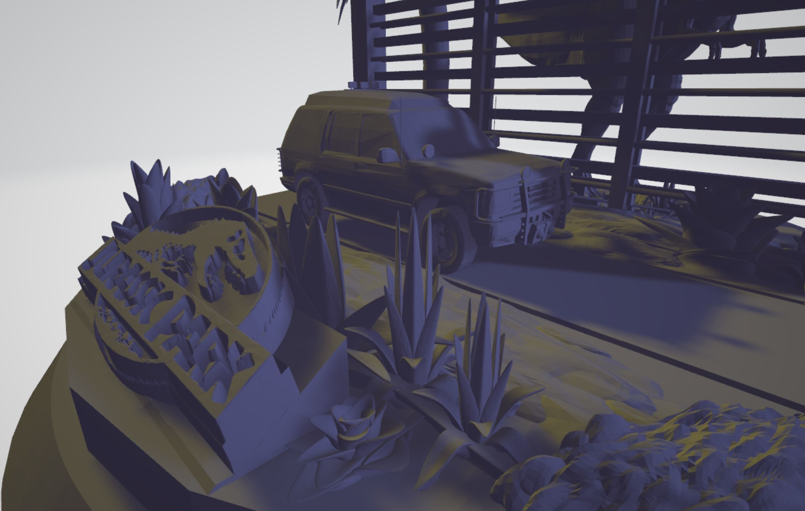 Jurassic Park Statue 3D print model_6