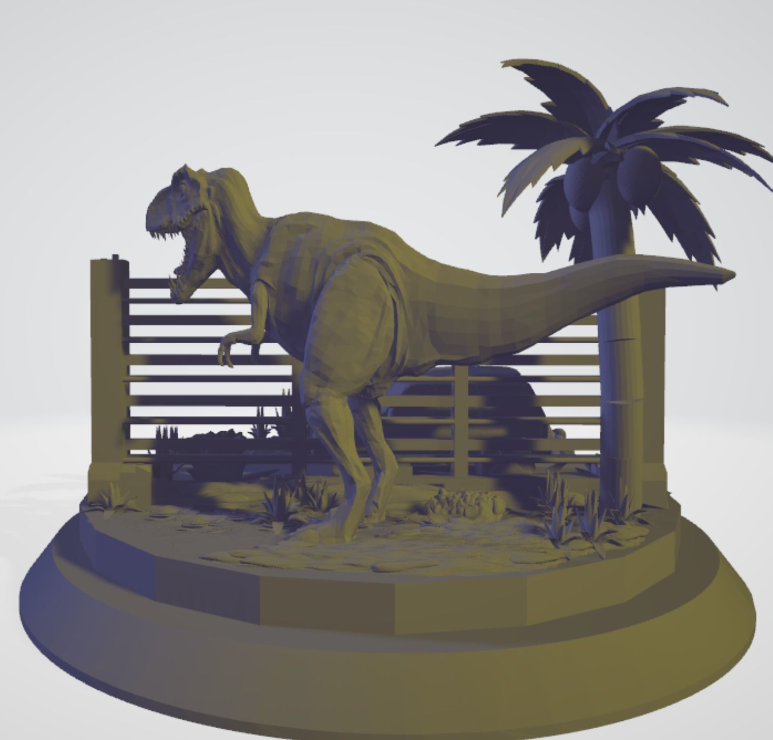 Jurassic Park Statue 3D print model_4