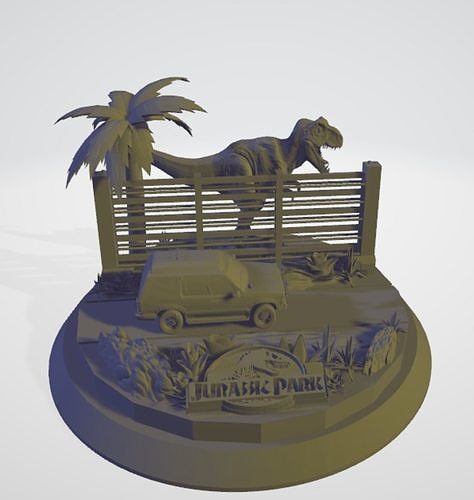 Jurassic Park Statue 3D print model