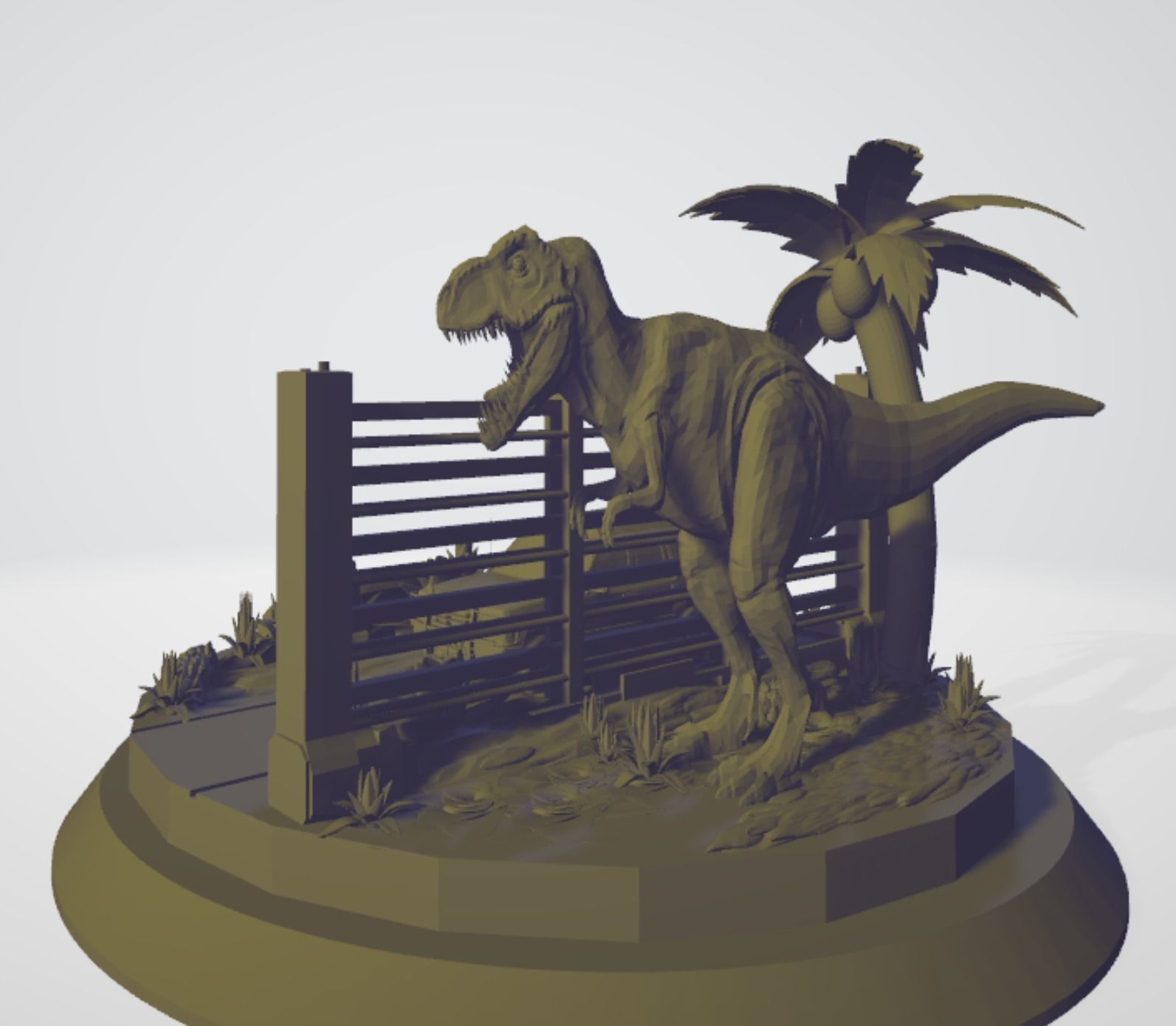 Jurassic Park Statue 3D print model_3