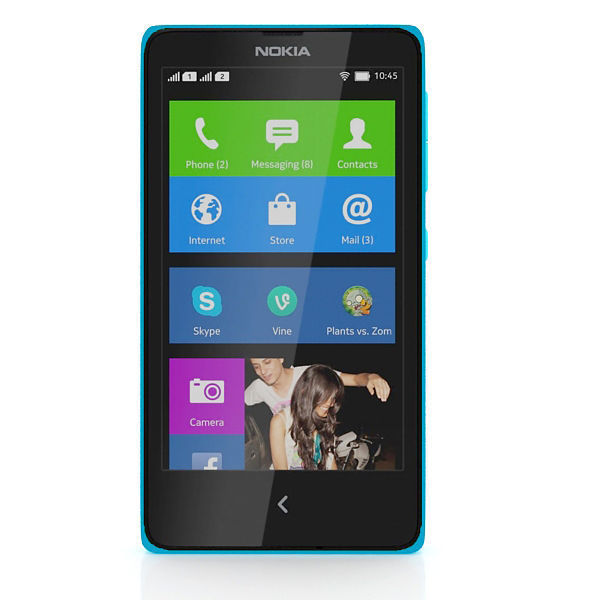 Nokia X Blue 3D model_4