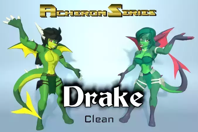 Acheron Drake Clean Low-poly 3D model