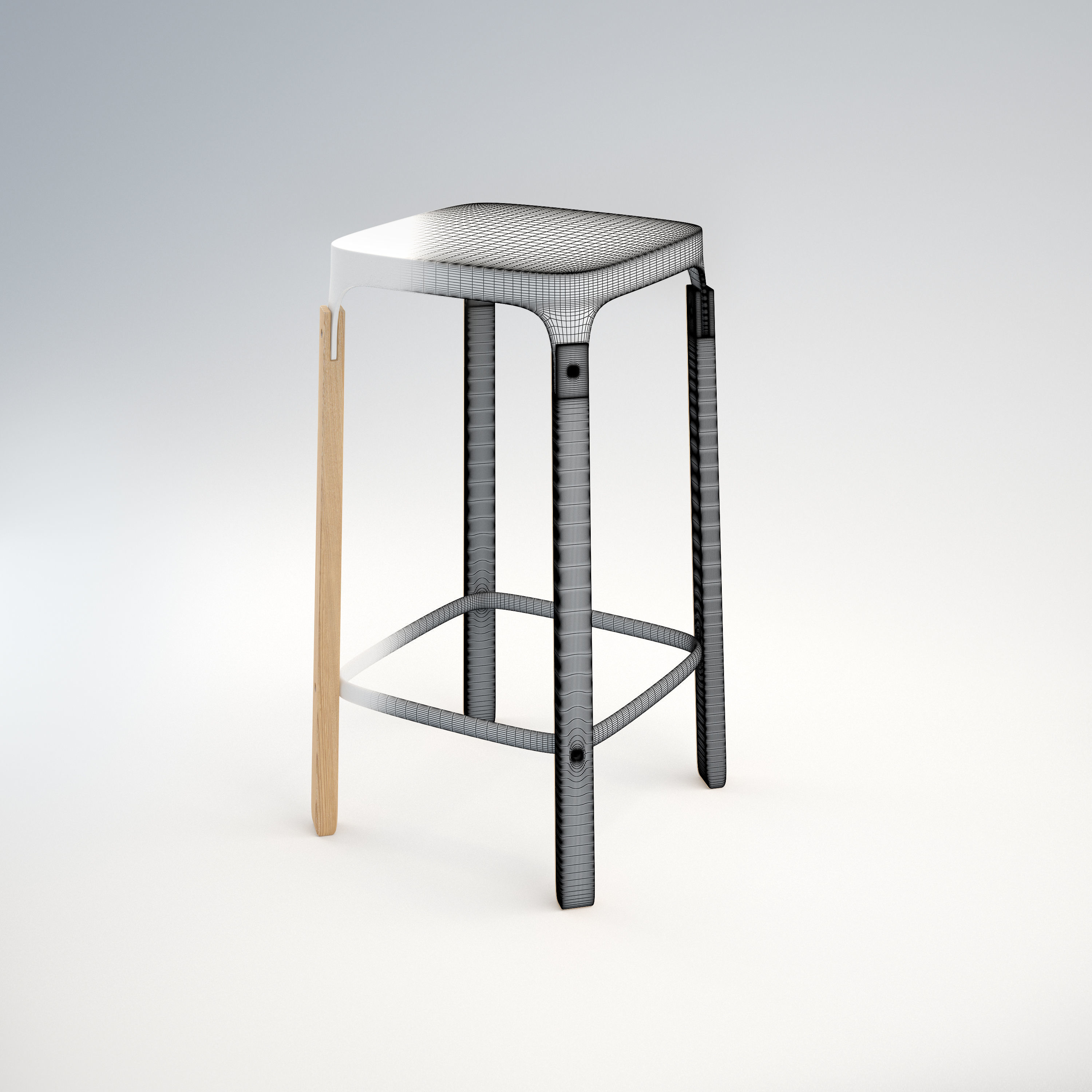 Bar Stool Chair 3D model 3D model_2