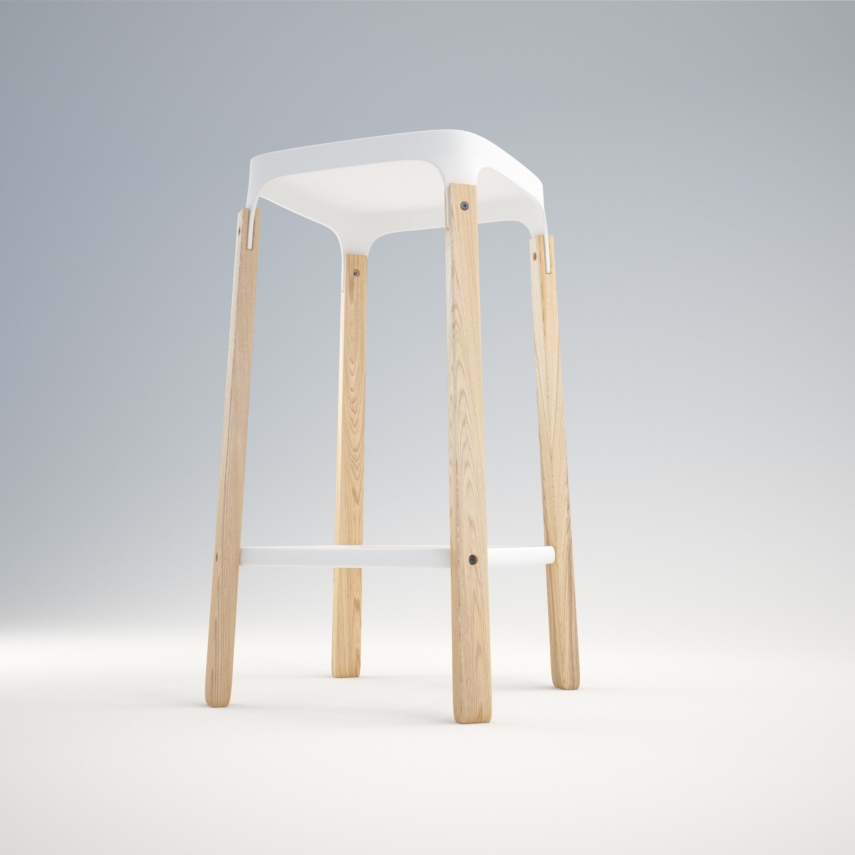 Bar Stool Chair 3D model 3D model_1