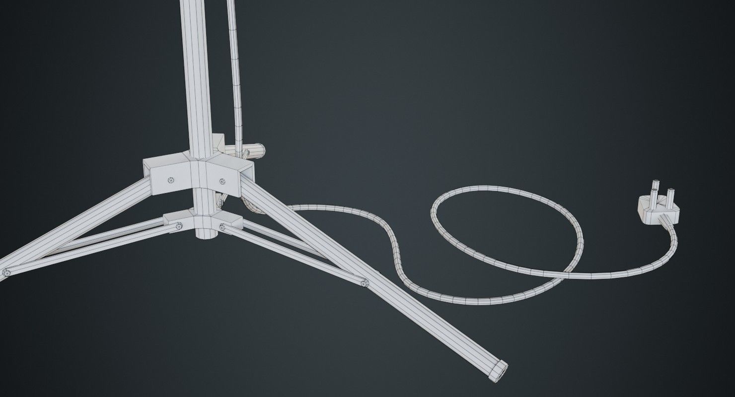 Halogen Work Light 3A Low-poly 3D model_12