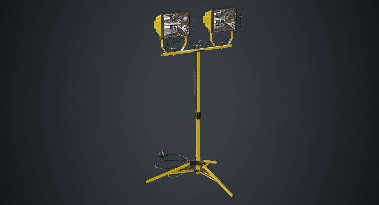 Halogen Work Light 3A Low-poly 3D model_4