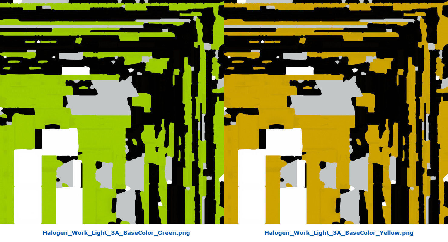 Halogen Work Light 3A Low-poly 3D model_14