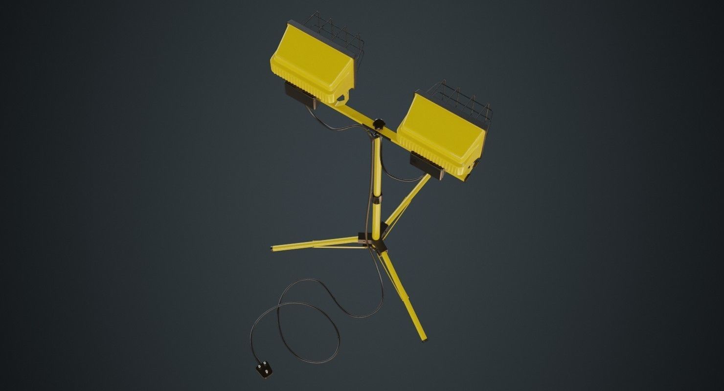 Halogen Work Light 3A Low-poly 3D model_5