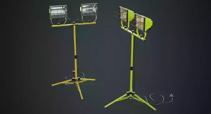Halogen Work Light 3A Low-poly 3D model