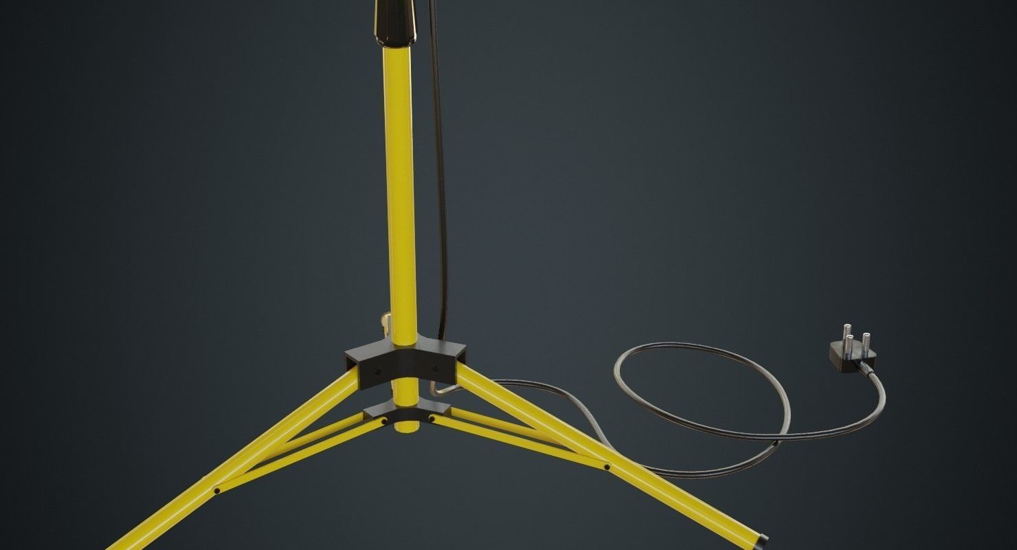Halogen Work Light 3A Low-poly 3D model_9