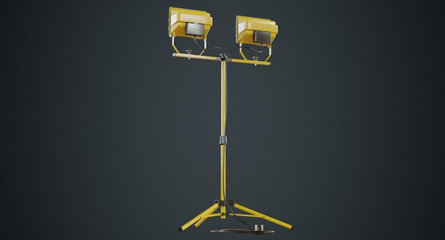 Halogen Work Light 3A Low-poly 3D model_6