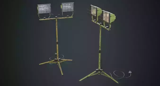 Halogen Work Light 3B Low-poly 3D model