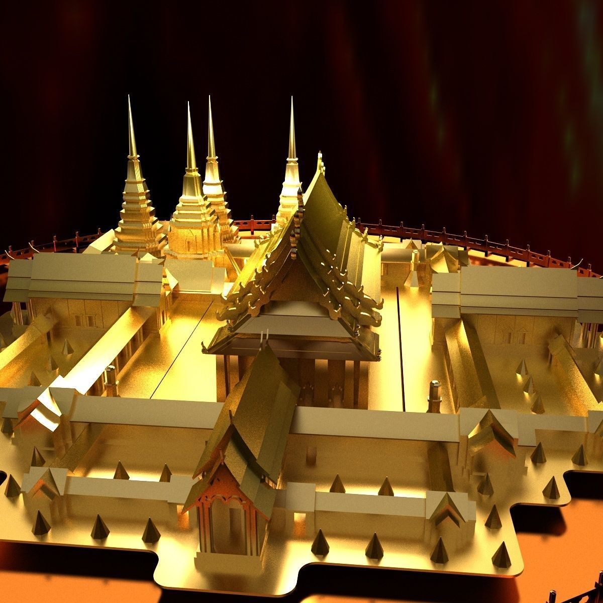 Chinese temple 3D model_3