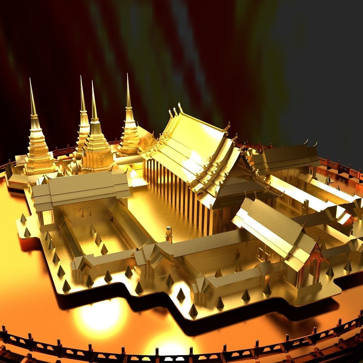 Chinese temple 3D model_2