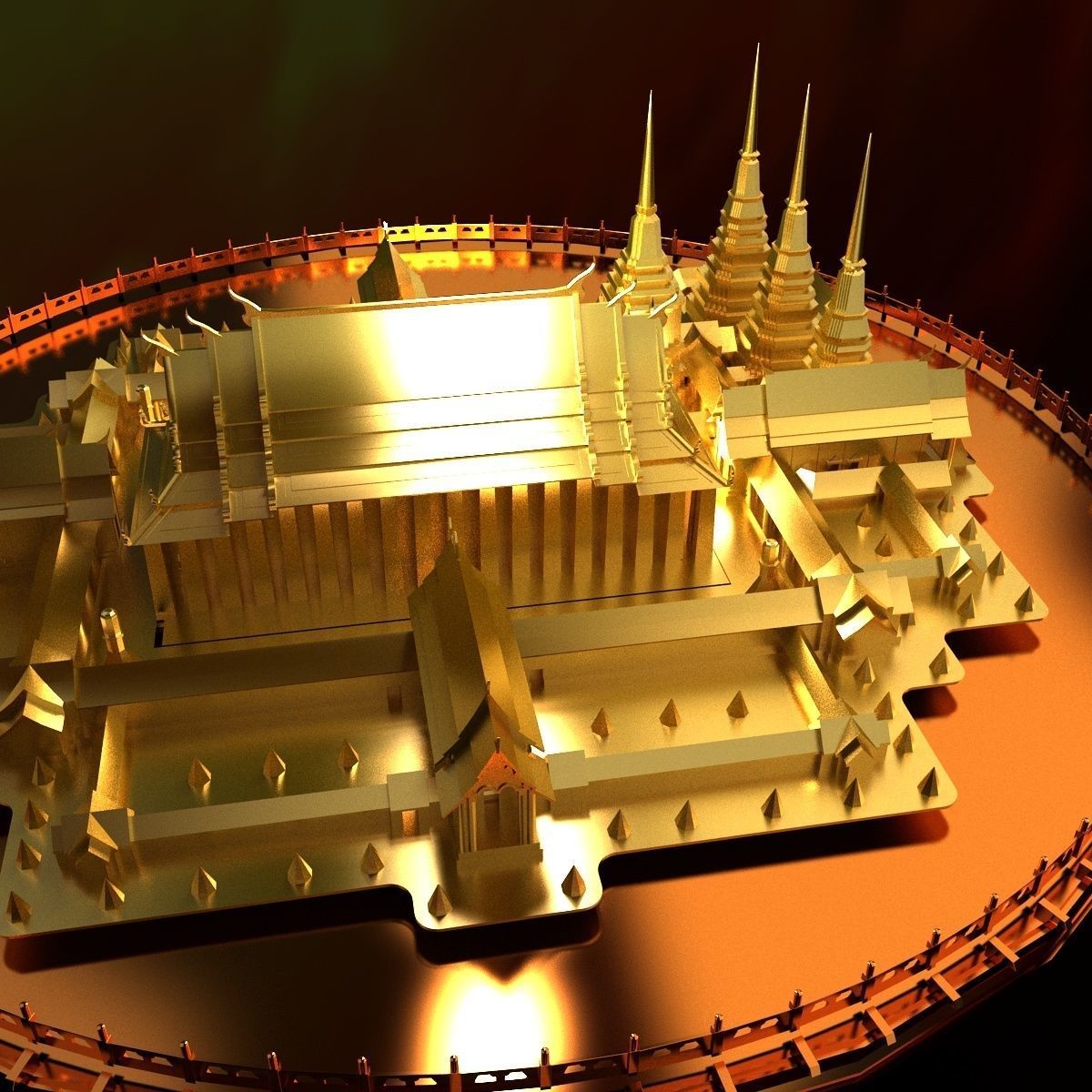 Chinese temple 3D model_4