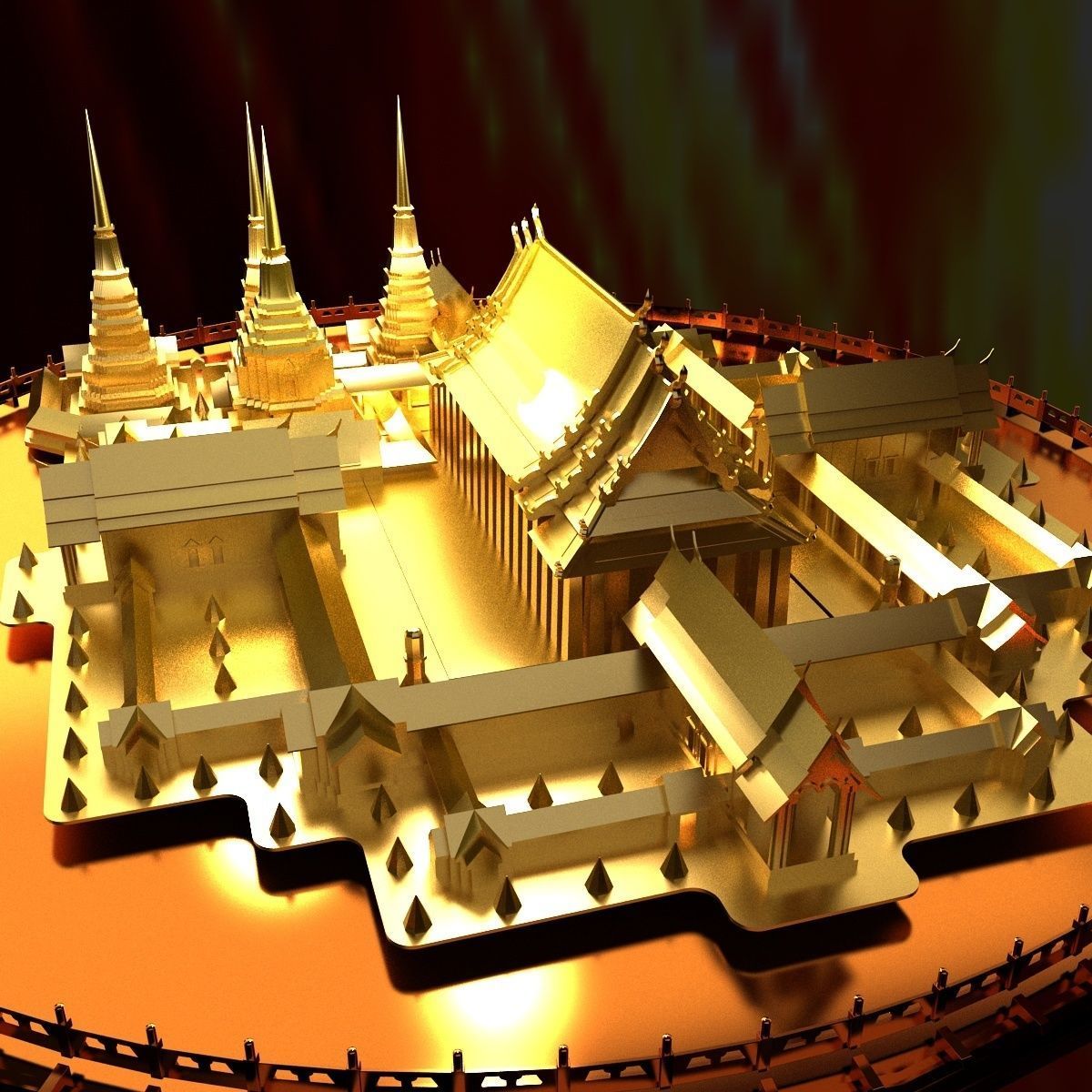 Chinese temple 3D model_1