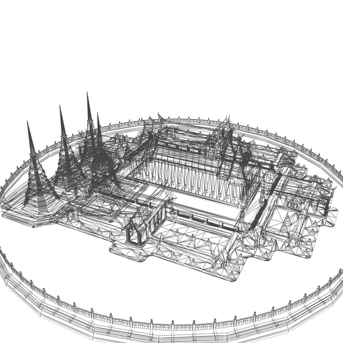 Chinese temple 3D model_5