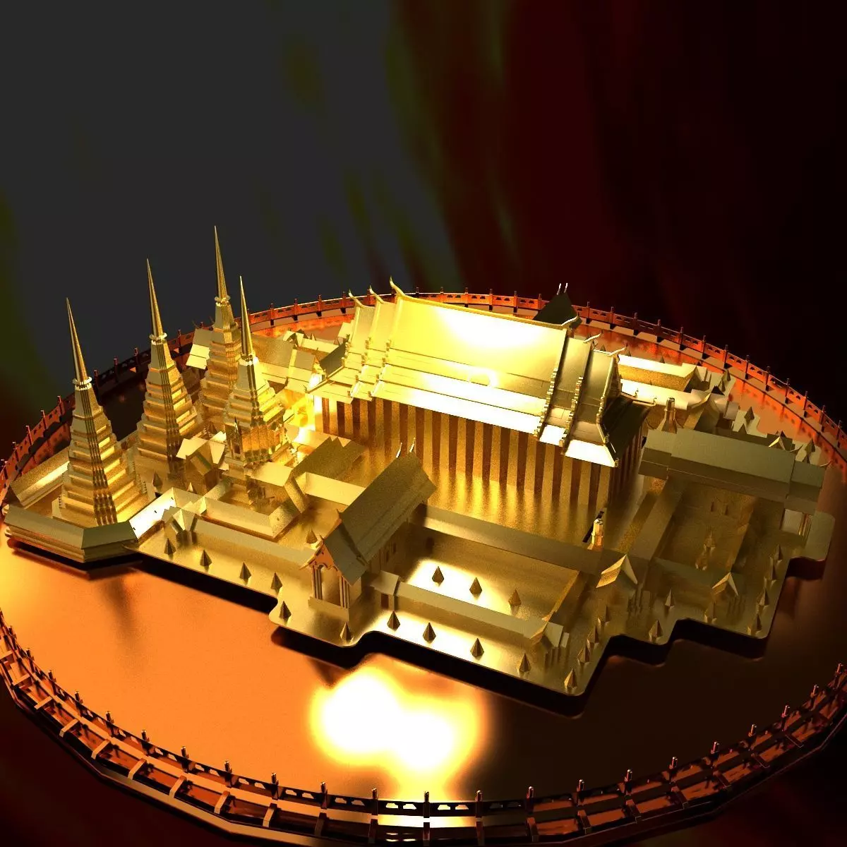 Chinese temple 3D model_0