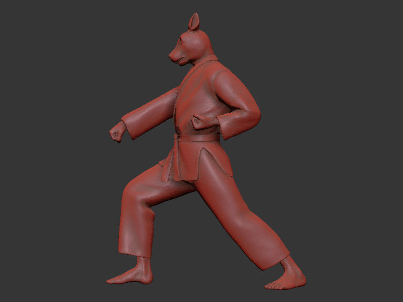Rabbit Zenkutsu Dachi Stance 3D print model_7