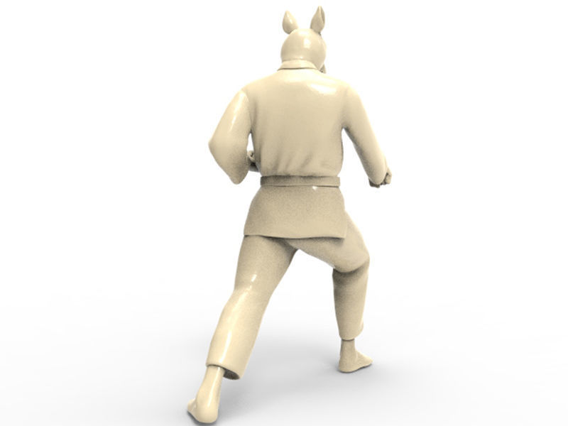Rabbit Zenkutsu Dachi Stance 3D print model_3