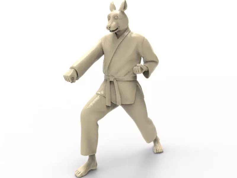 Rabbit Zenkutsu Dachi Stance 3D print model_0