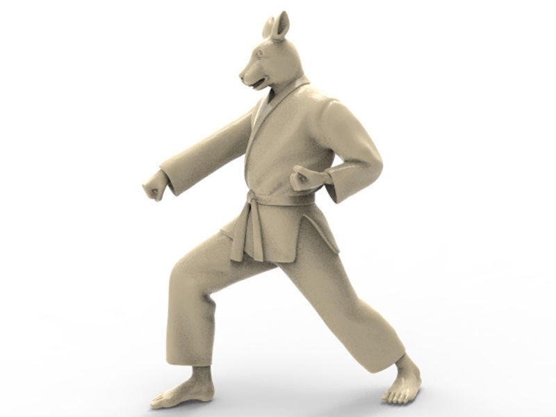 Rabbit Zenkutsu Dachi Stance 3D print model_1