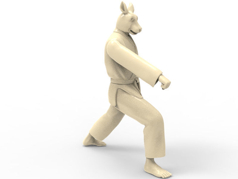 Rabbit Zenkutsu Dachi Stance 3D print model_4