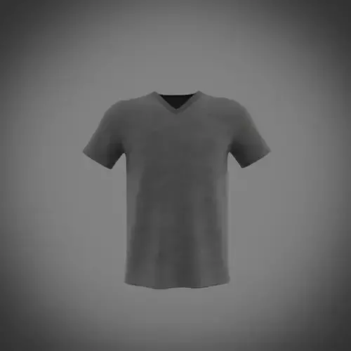 v-neck short sleeve t-shirt 3D model