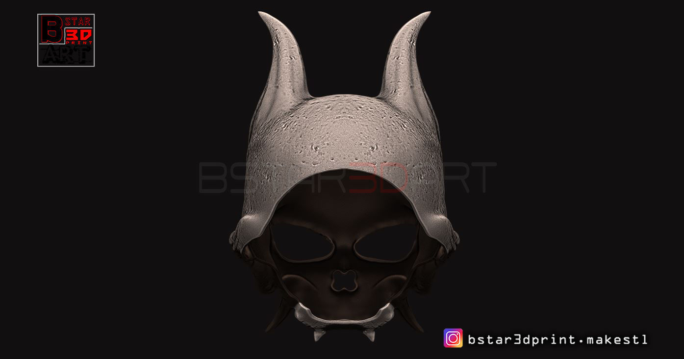 Oni Skull Mask - Hannya Mask-Devil Mask For cosplay 3D print model_14