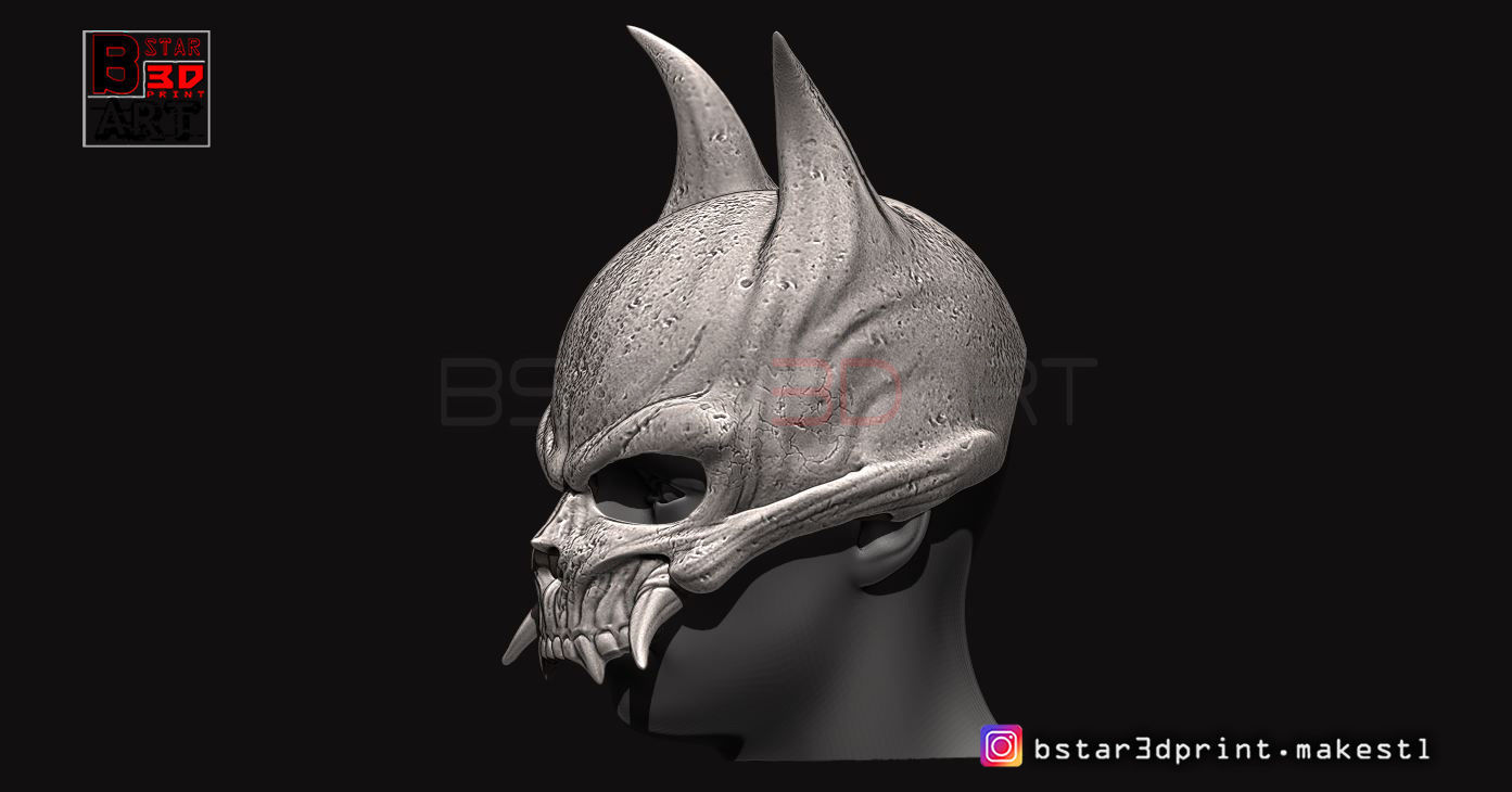 Oni Skull Mask - Hannya Mask-Devil Mask For cosplay 3D print model_20
