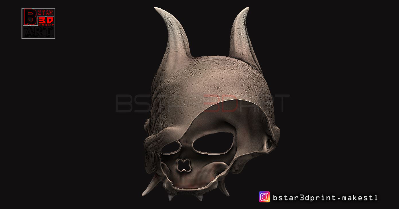 Oni Skull Mask - Hannya Mask-Devil Mask For cosplay 3D print model_7