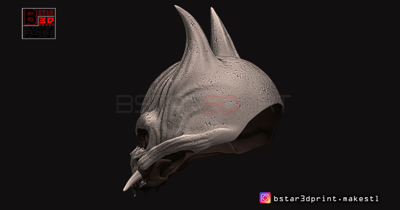 Oni Skull Mask - Hannya Mask-Devil Mask For cosplay 3D print model_13
