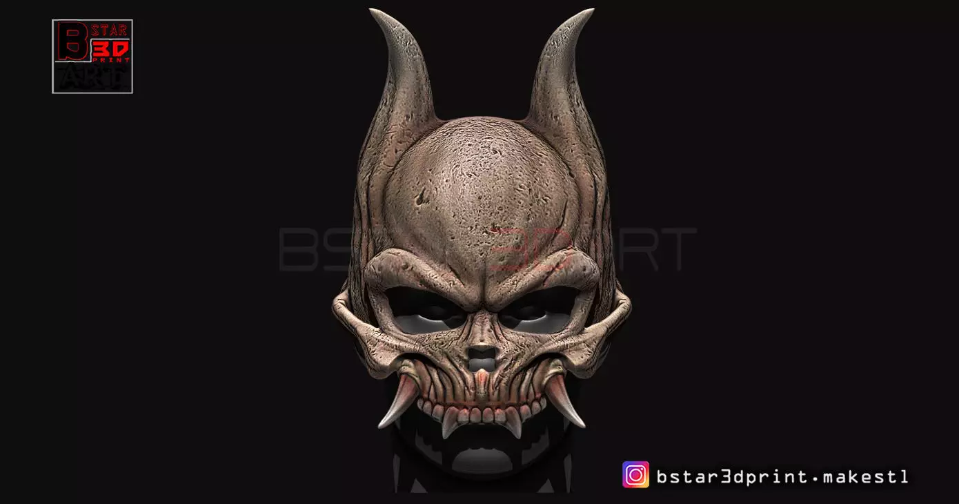 Oni Skull Mask - Hannya Mask-Devil Mask For cosplay 3D print model_0
