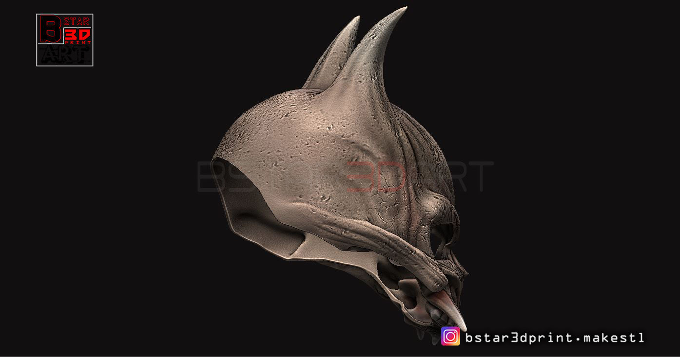 Oni Skull Mask - Hannya Mask-Devil Mask For cosplay 3D print model_9