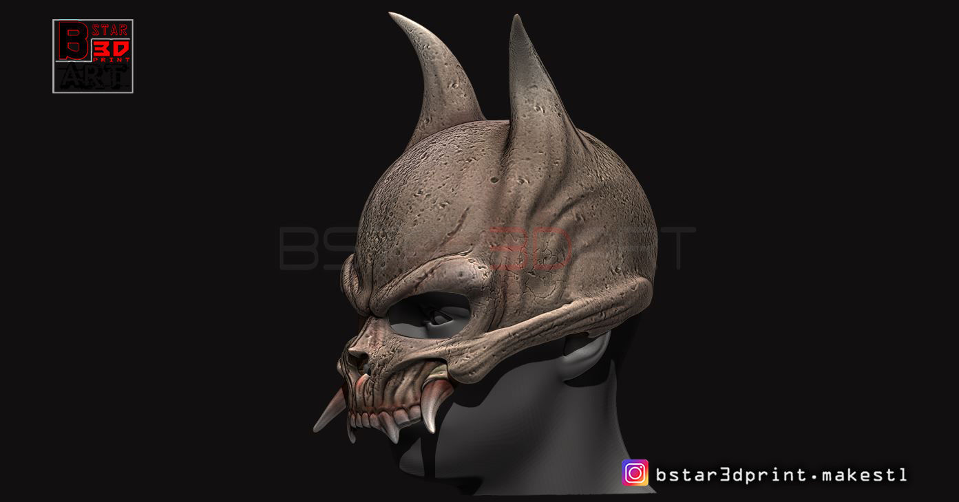 Oni Skull Mask - Hannya Mask-Devil Mask For cosplay 3D print model_2