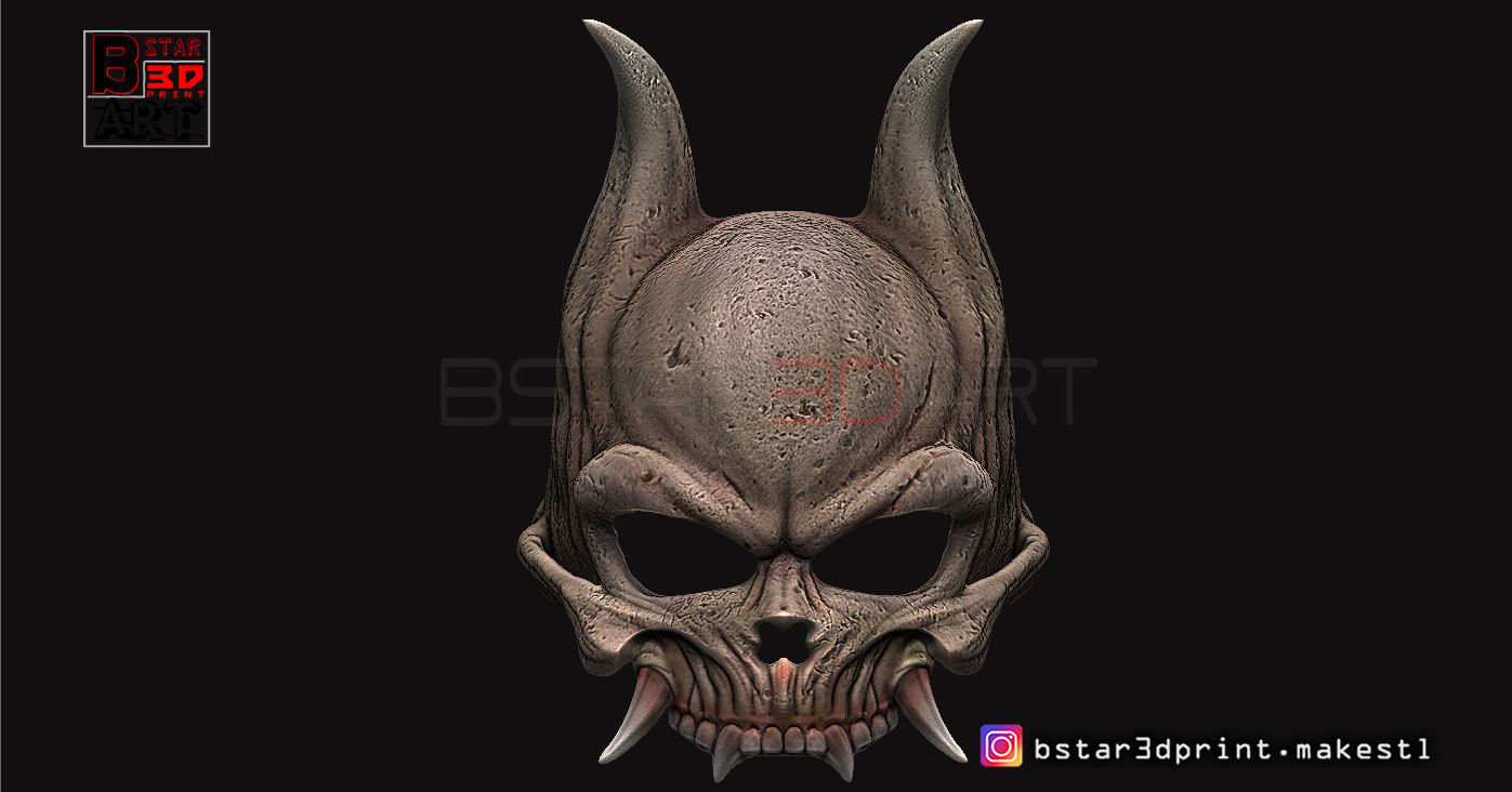 Oni Skull Mask - Hannya Mask-Devil Mask For cosplay 3D print model_4