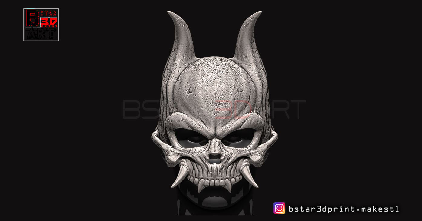 Oni Skull Mask - Hannya Mask-Devil Mask For cosplay 3D print model_19