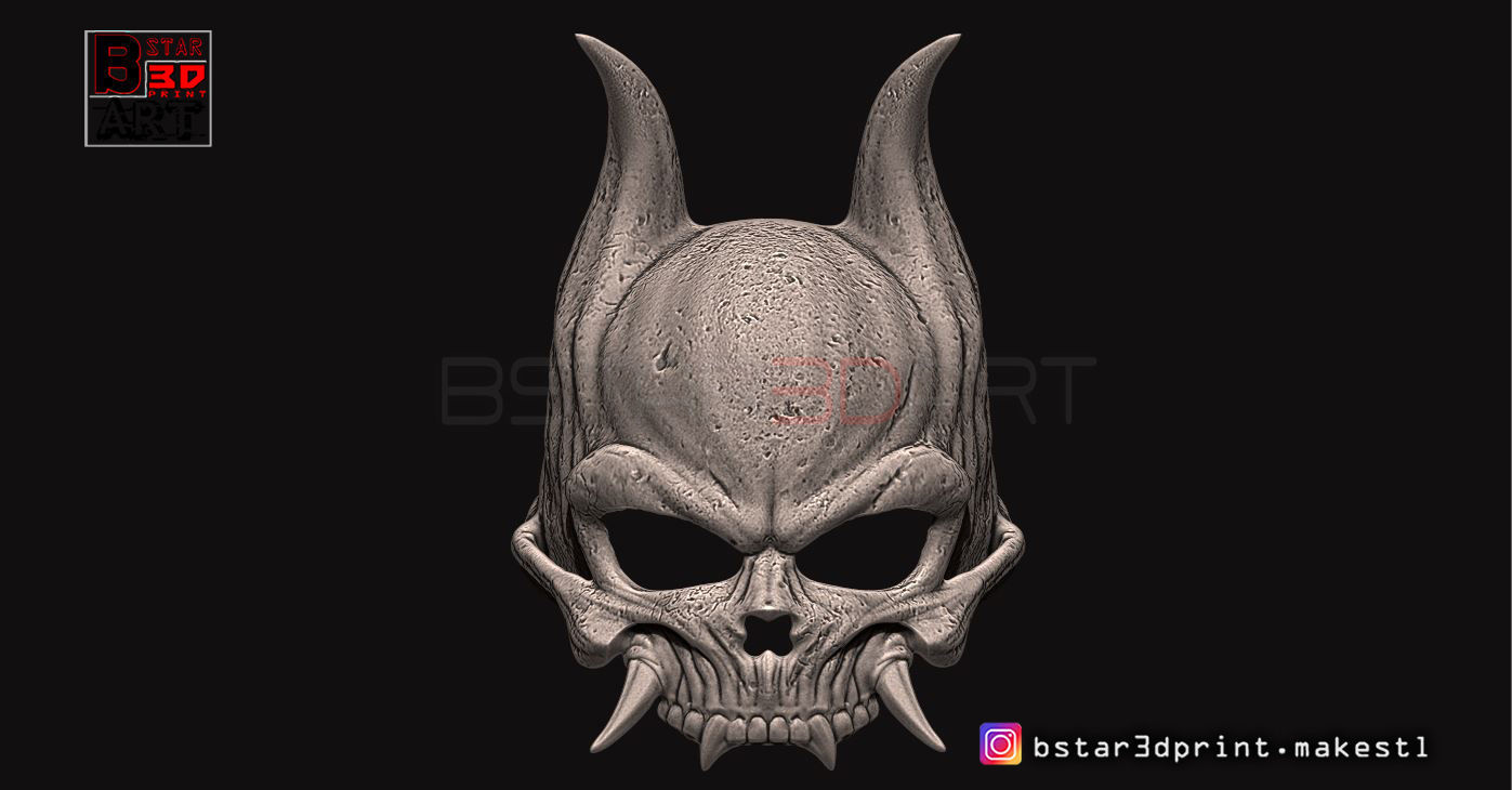 Oni Skull Mask - Hannya Mask-Devil Mask For cosplay 3D print model_11