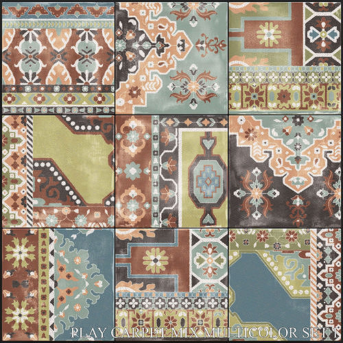 ABK Play Carpet Mix Multicolor Set 1 3D model
