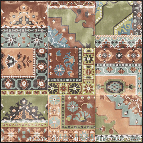 ABK Play Carpet Mix Multicolor Set 2 3D model