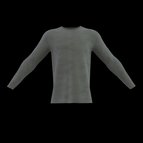 roundneck long sleeve t-shirt 3D model