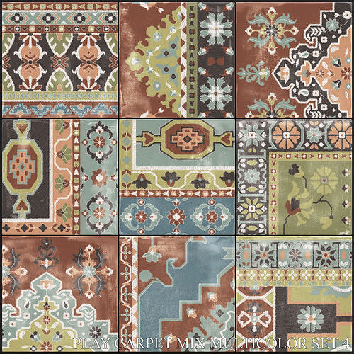 ABK Play Carpet Mix Multicolor Set 4 3D model