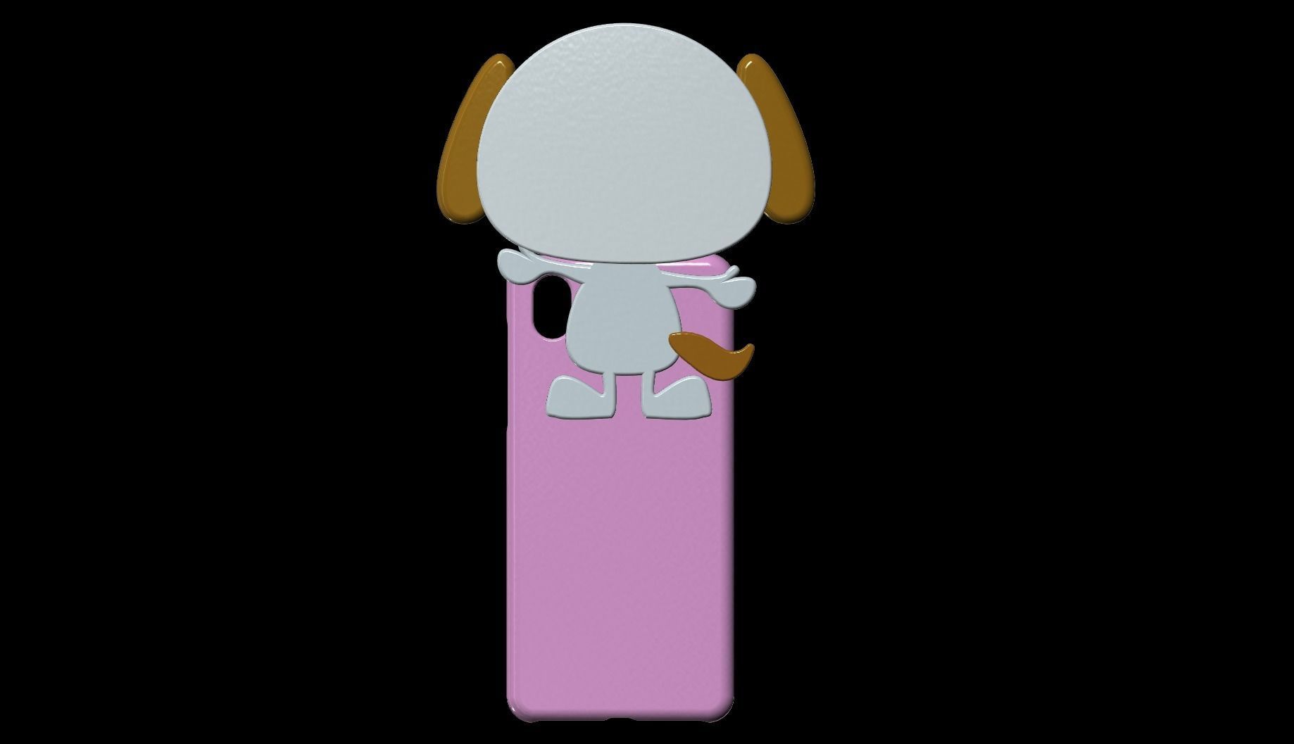 bow-wow Smartphone case 3D print model_2