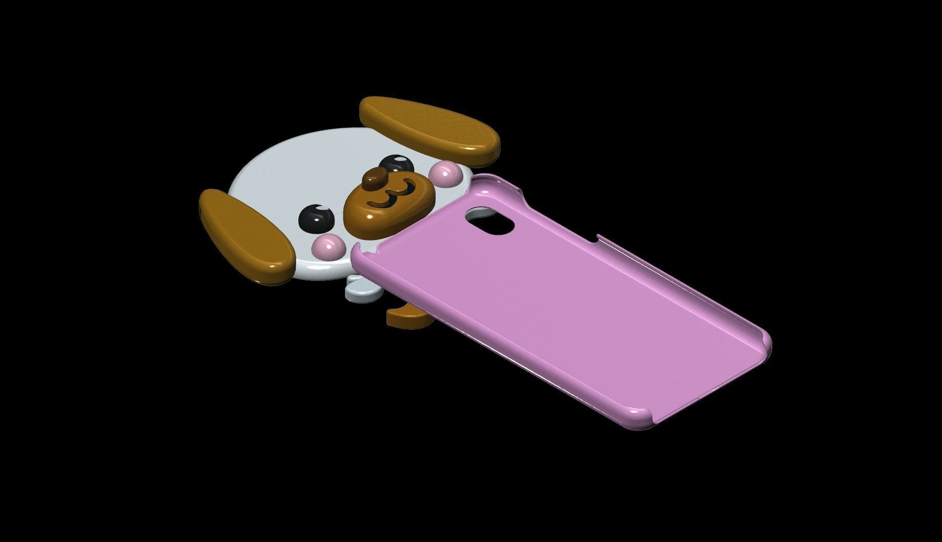 bow-wow Smartphone case 3D print model_7